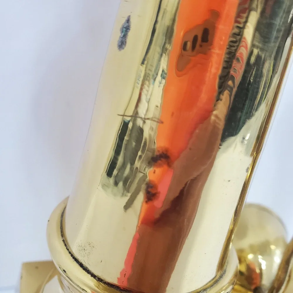 Vintage Brass Candlestick‎ Holders Pair with Attached Snuffers Gold Large 11.75